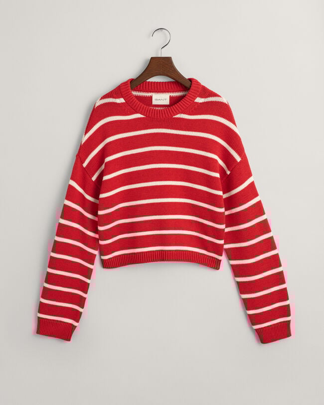 Gestreepte trui met ronde hals