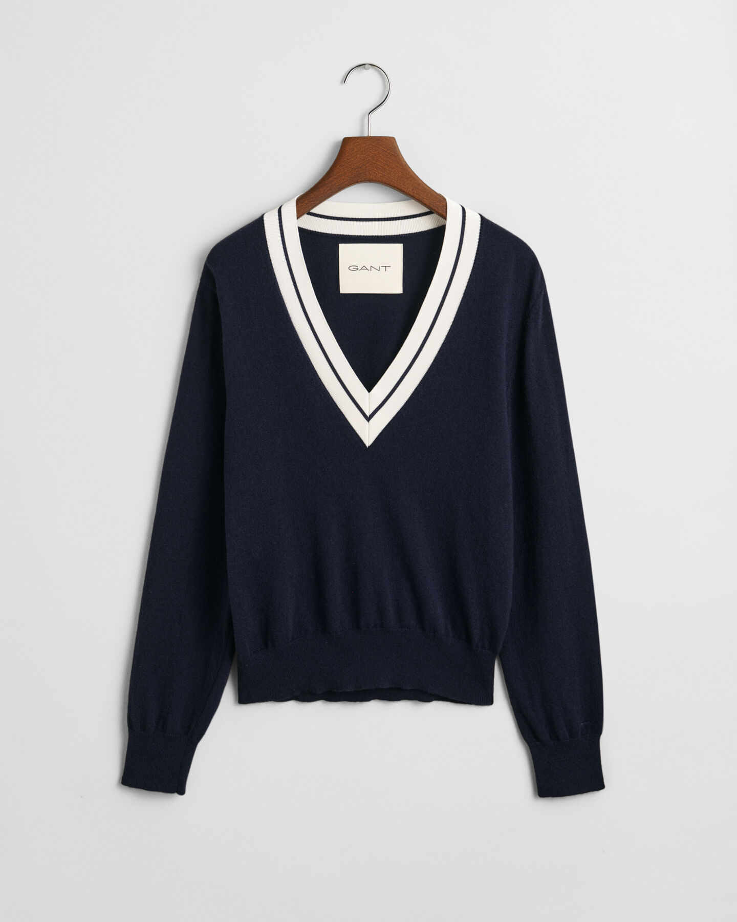 Contrast trui met V-hals