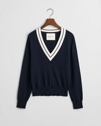 Contrast trui met V-hals