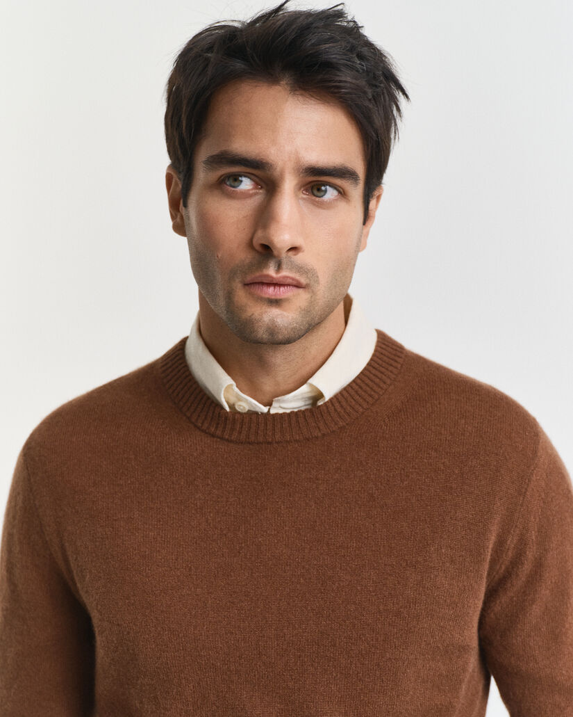 Kasjmier trui met ronde hals