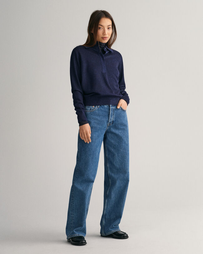 Metallic polosweater