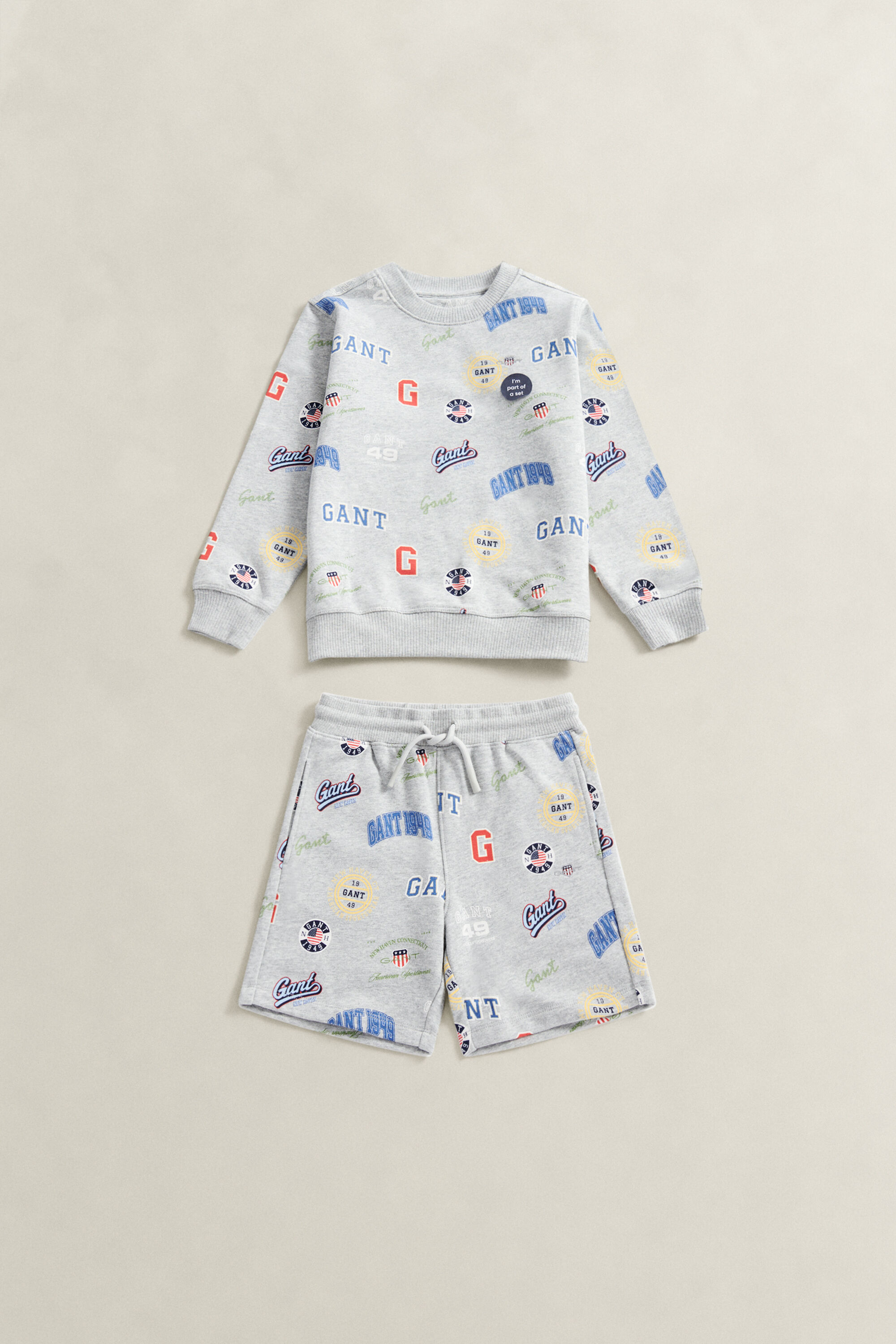 Set van sweatshort en sweatshirt met print voor jongens