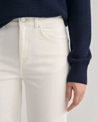 Cropped Color jeans met wijde pijpen