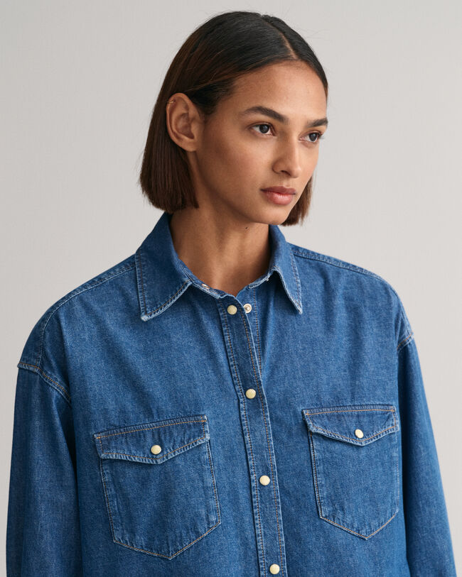Oversized denim overhemd