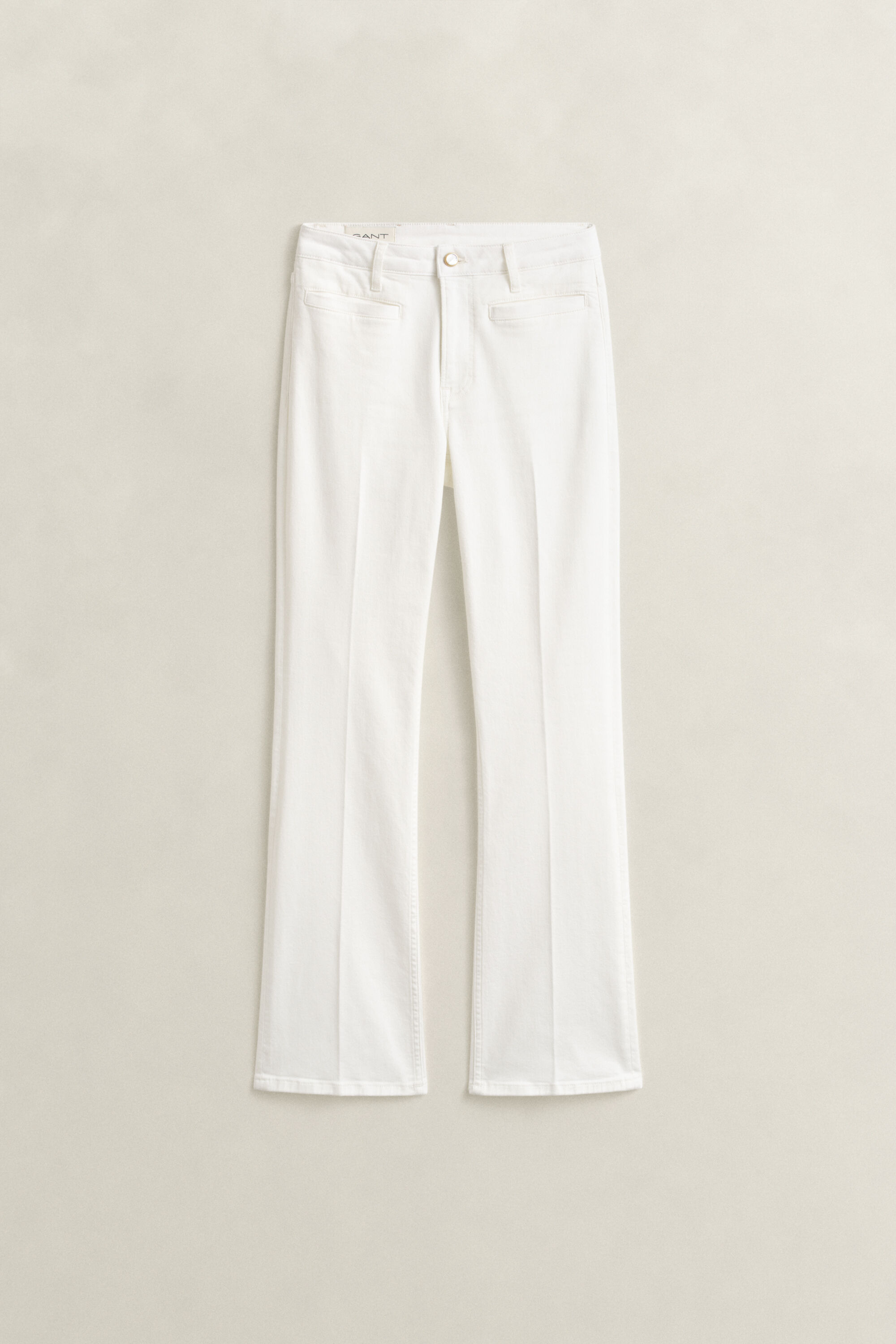 Monogram jeans met wijduitlopende pijpen