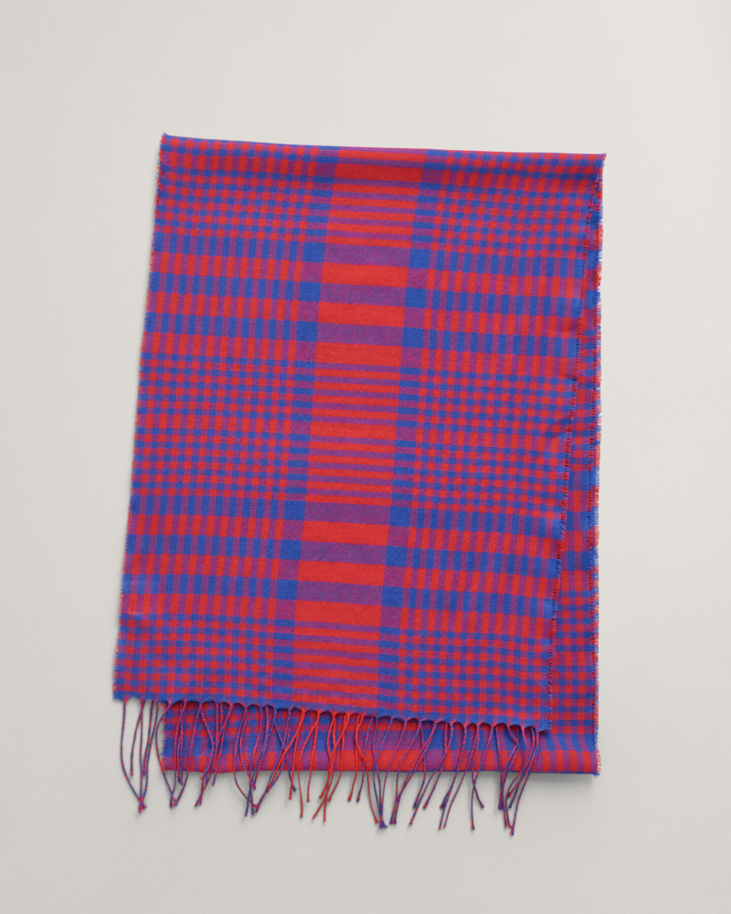 Geweven sjaal van merinoswol met ruitjes