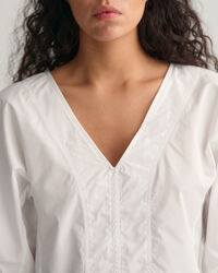 Top met V-hals en ballonmouwen