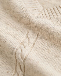 Kabelgebreid vest met V-hals