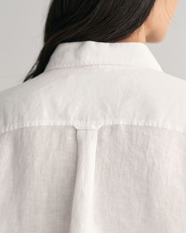 Relaxed Fit cropped blouse van linnen