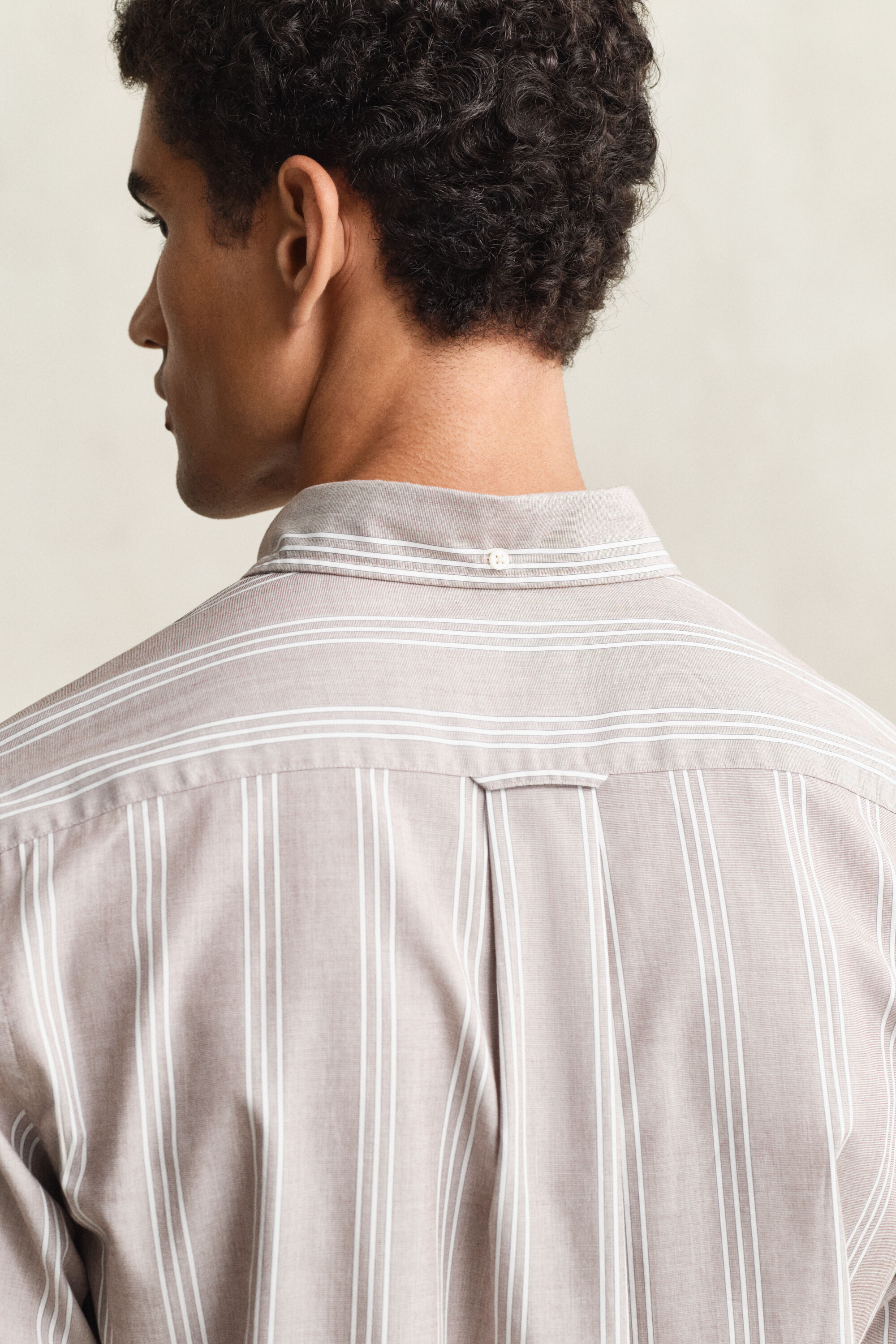 Regular Fit fil-à-fil poplin overhemd met strepen