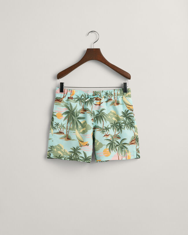 Teen Boys Hawaiian Print Swim Shorts