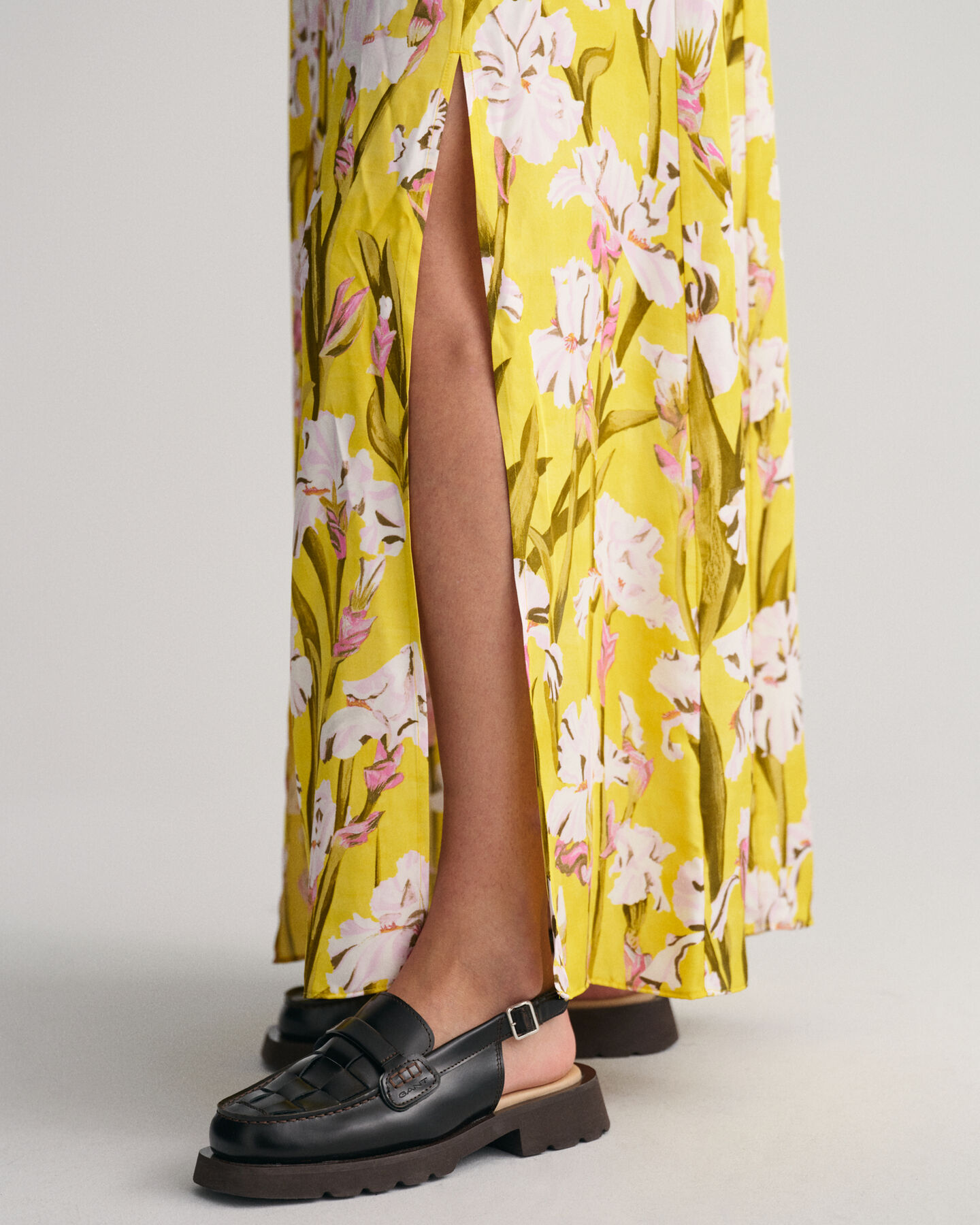 Maxi-jurk met Iris-print en V-hals
