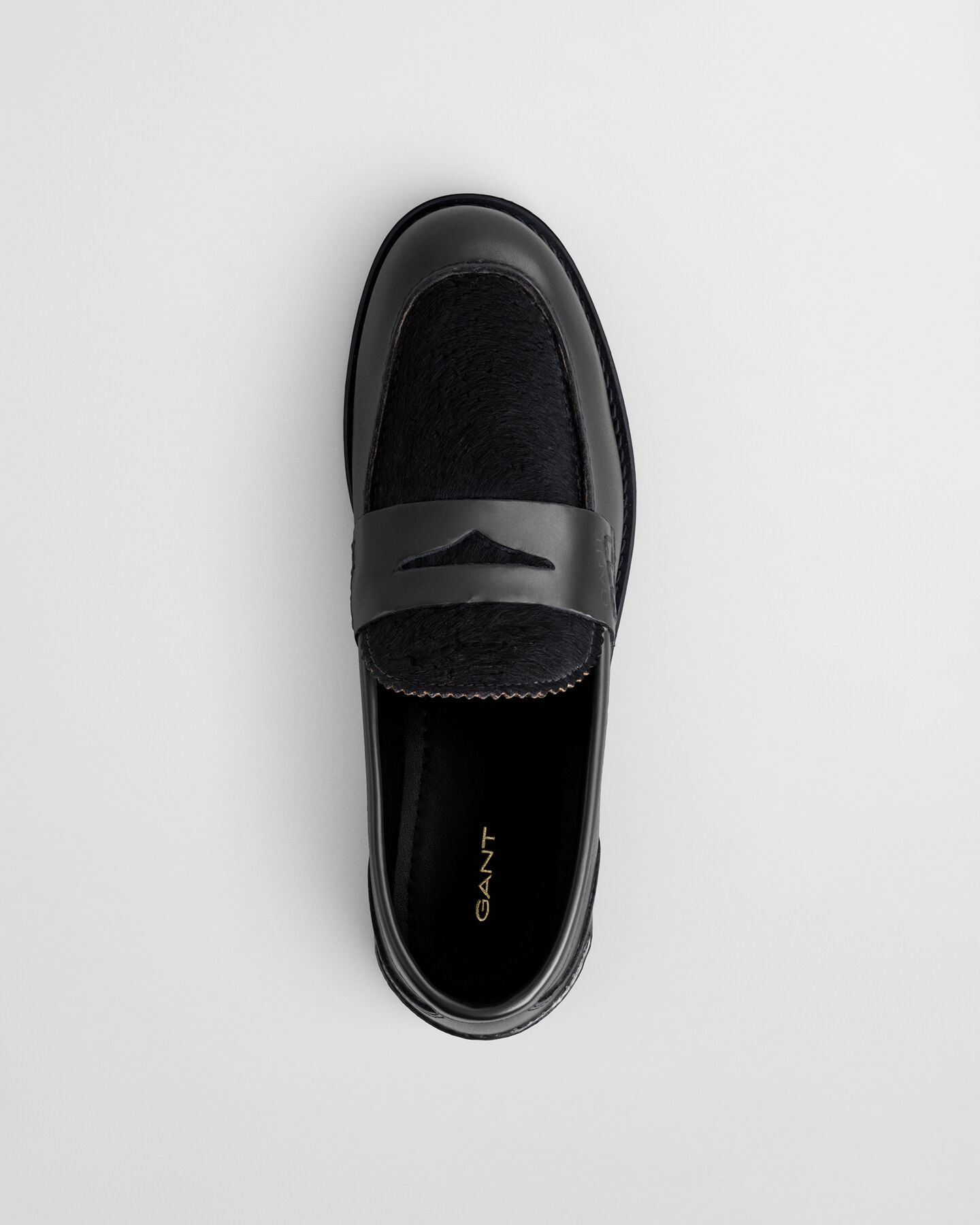 Gracelyn leren loafers met bont