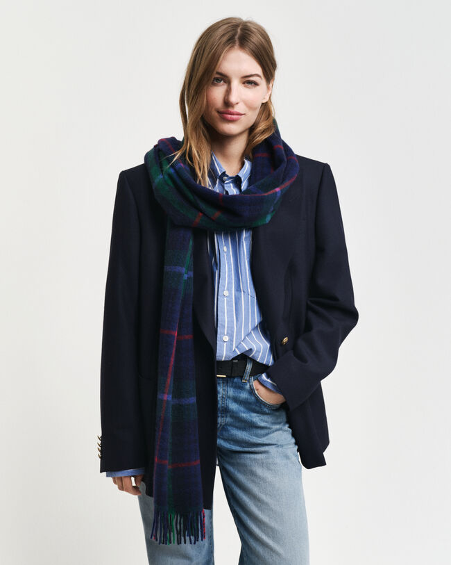 Geruite sjaal van kasjmiermix