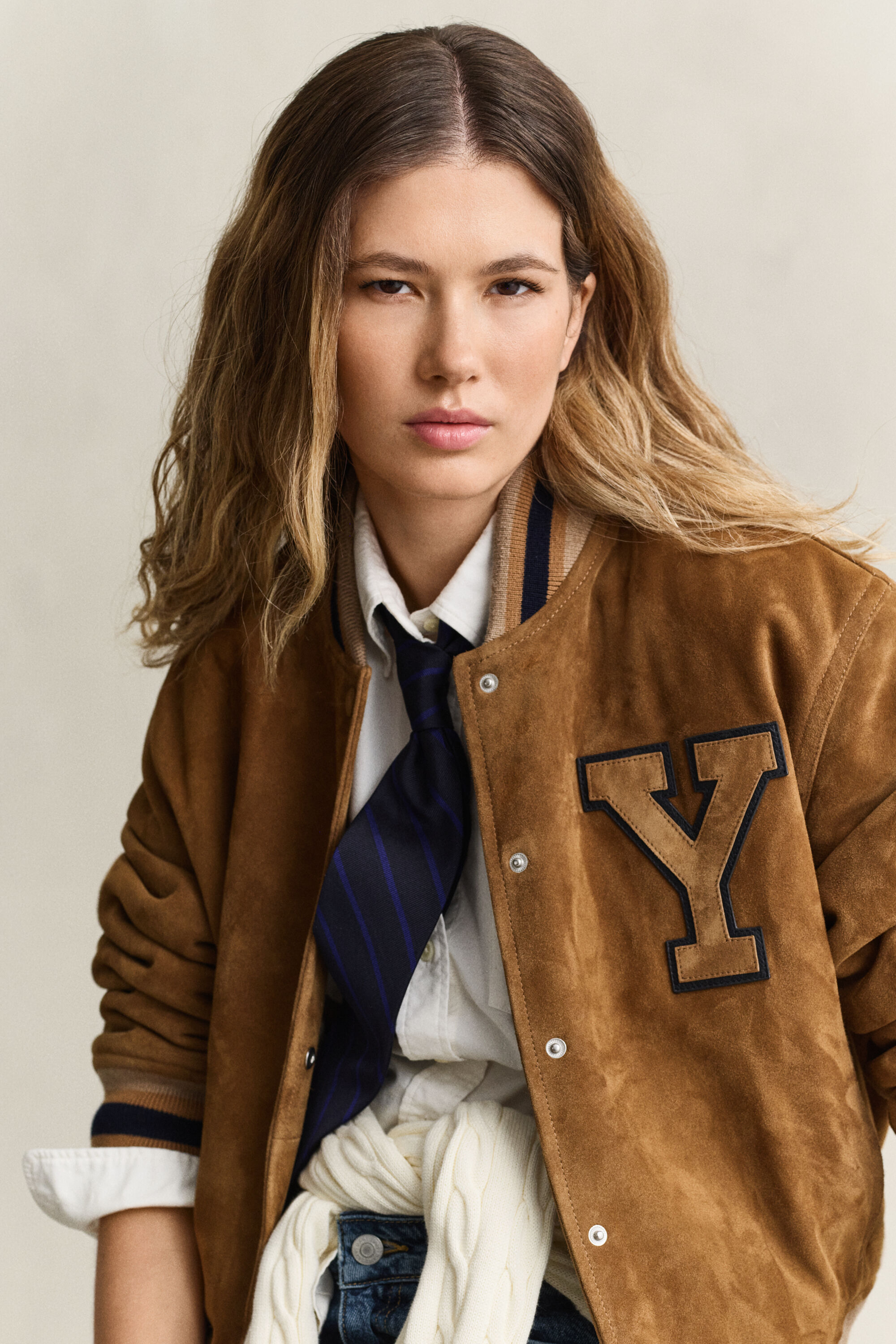 Gant x Yale Varsity Jacket van suède