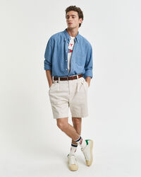 Relaxed Fit chinoshort van katoenkeper