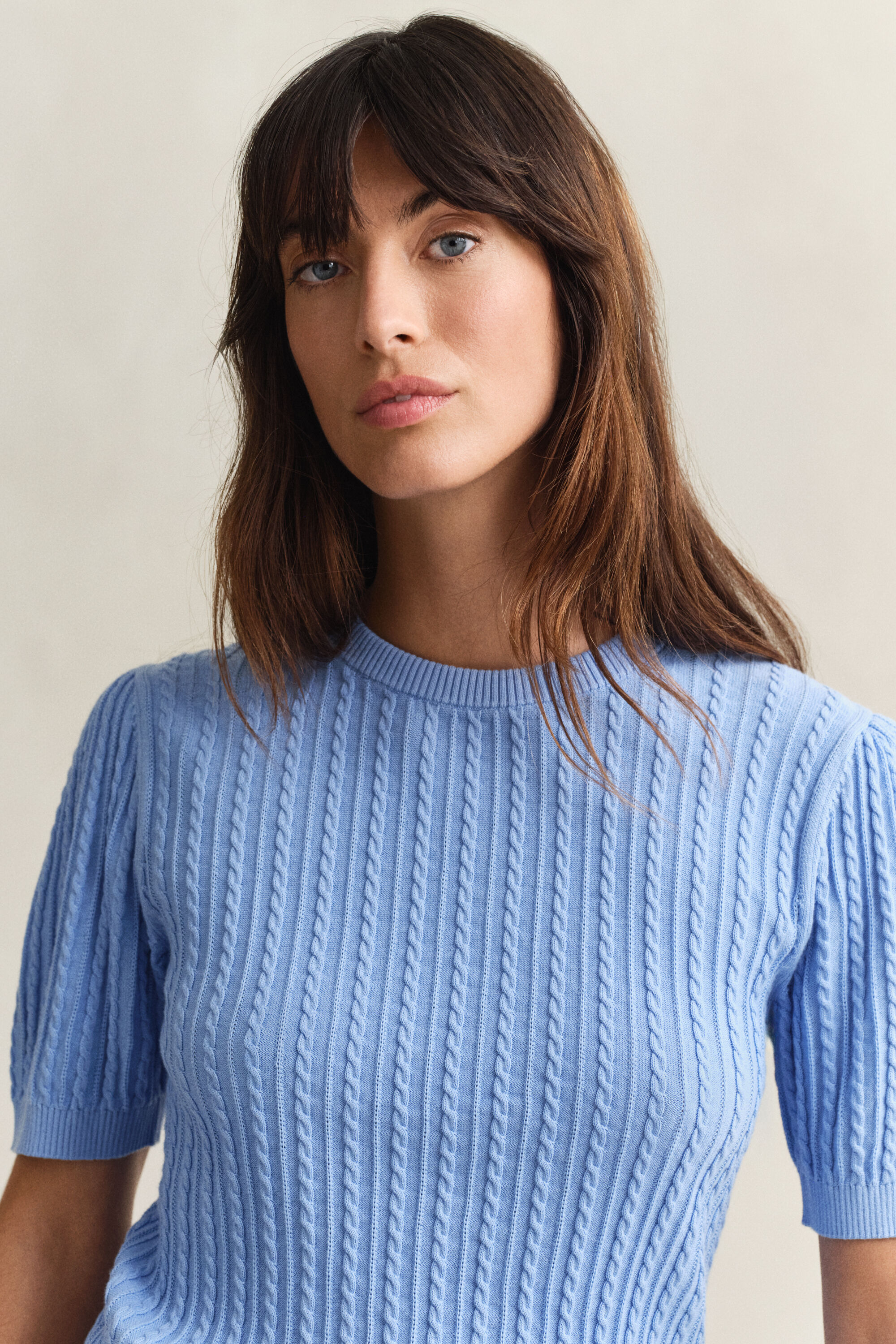 Katoenen trui met korte mouwen