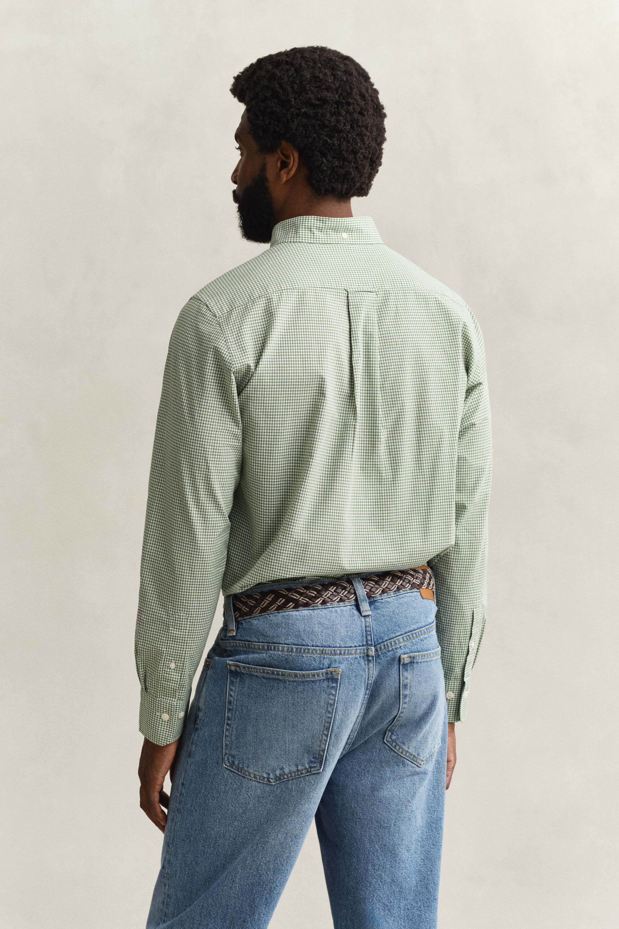 Klassiek poplin overoverhemd met Gingham-ruitje