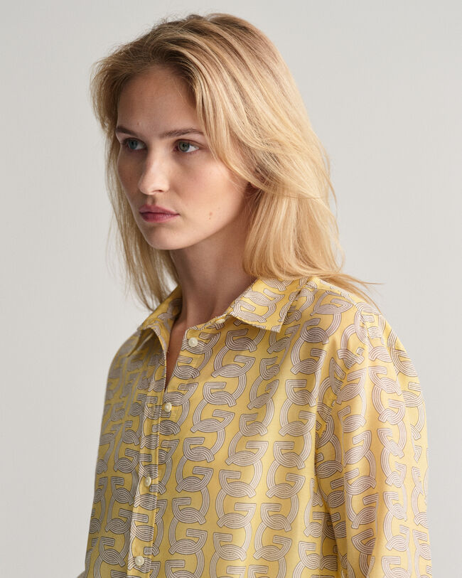 Relaxed Fit G Patterned blouse van katoen en zijde