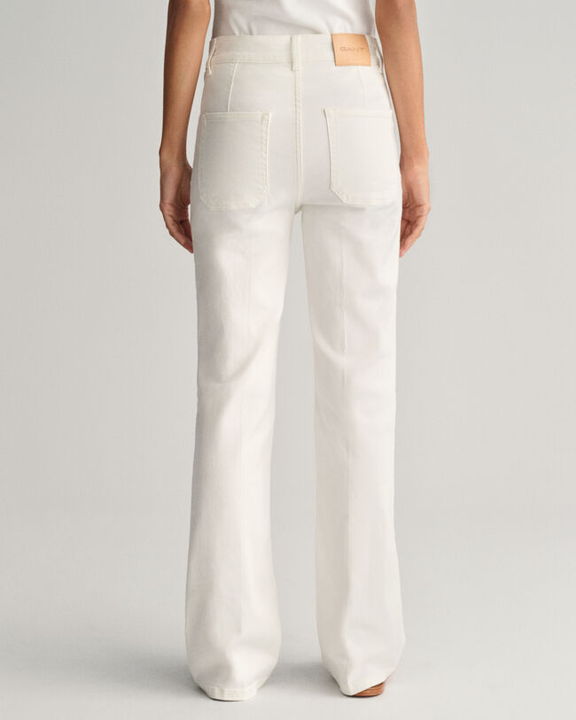 Slim Fit flared witte jeans