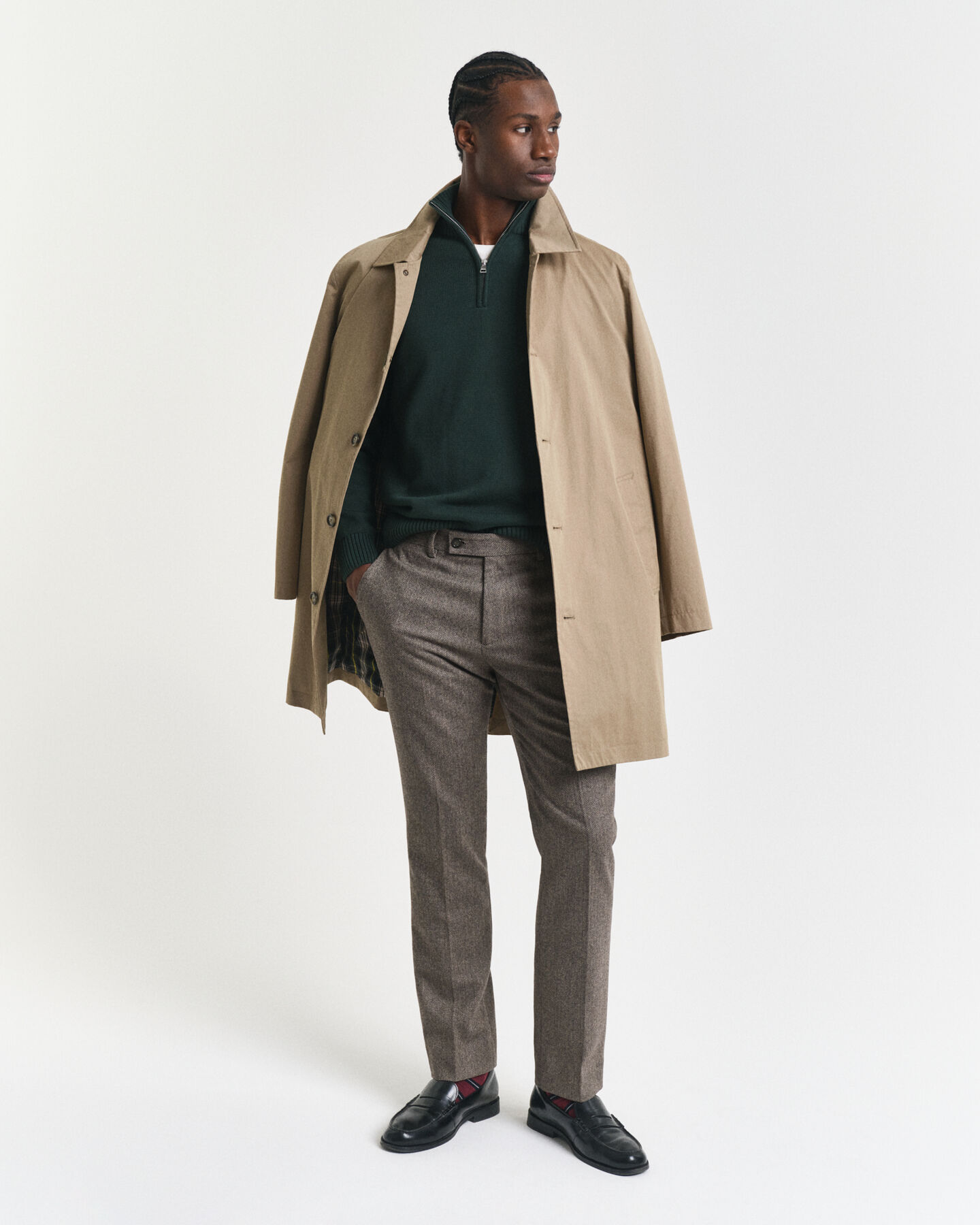 Casual katoenen trui met korte rits