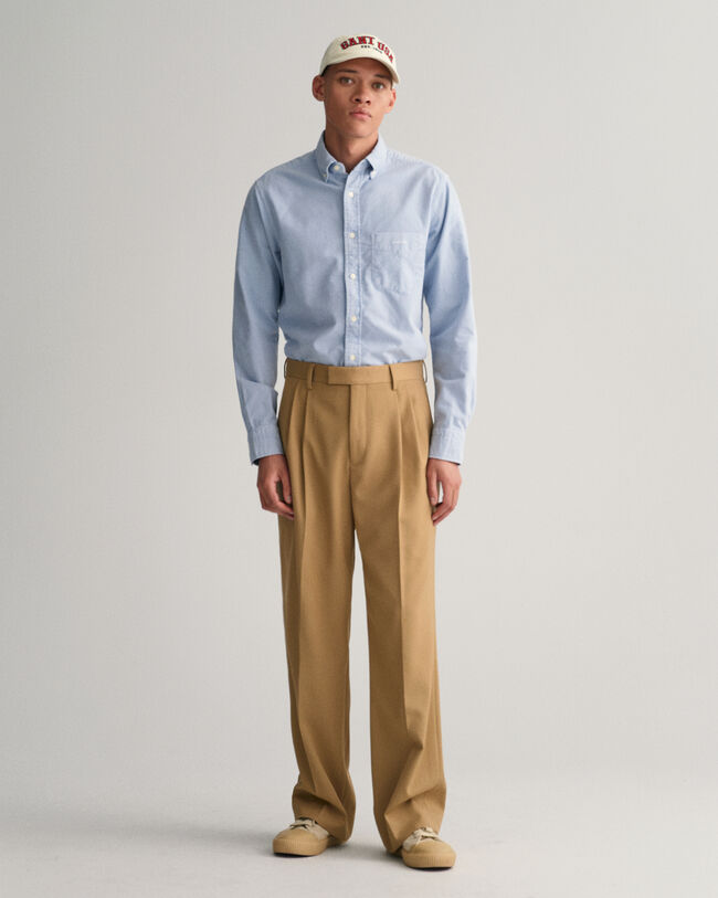 Regular Fit geborsteld Oxford-overhemd