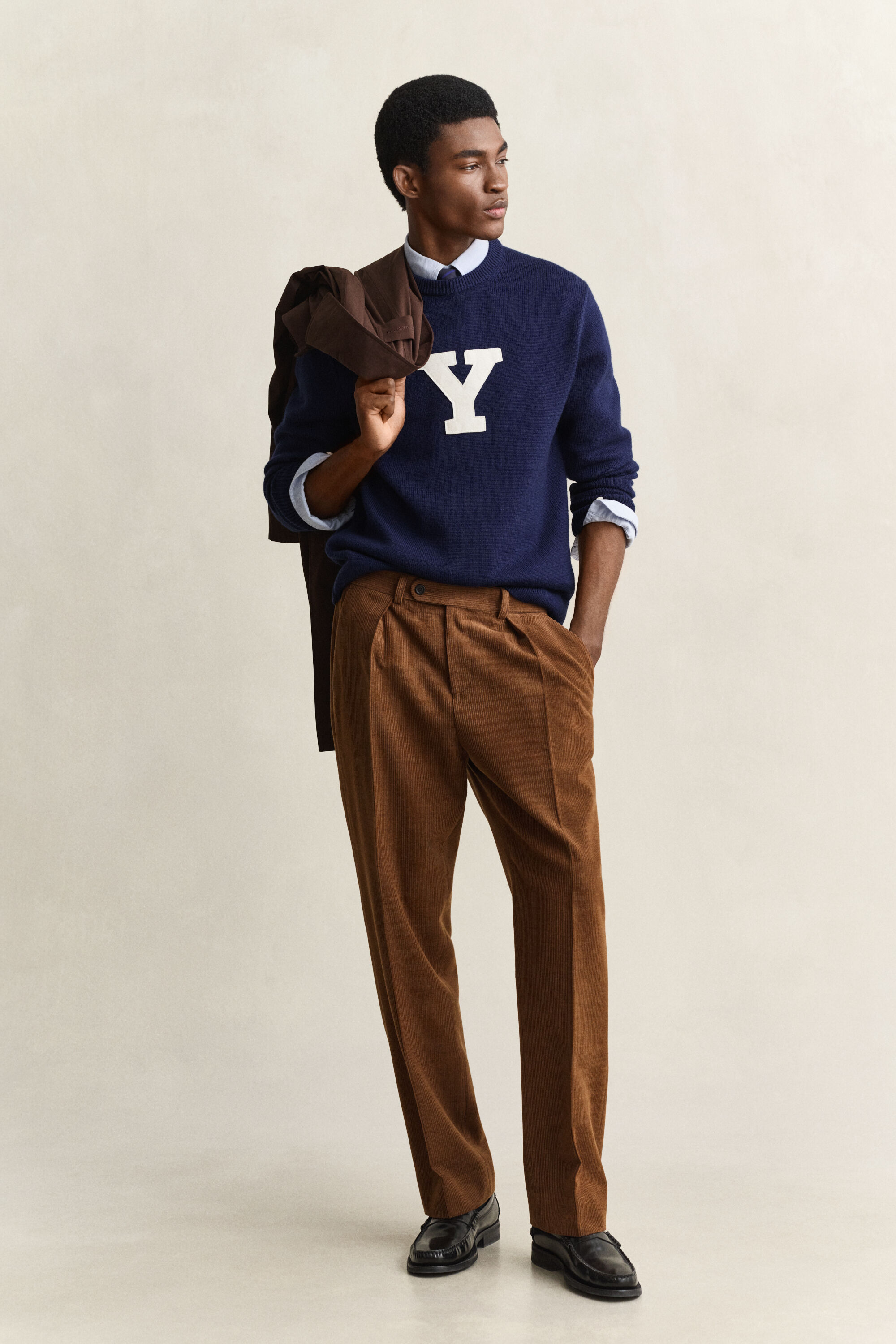 Gant x Yale trui van merinowol