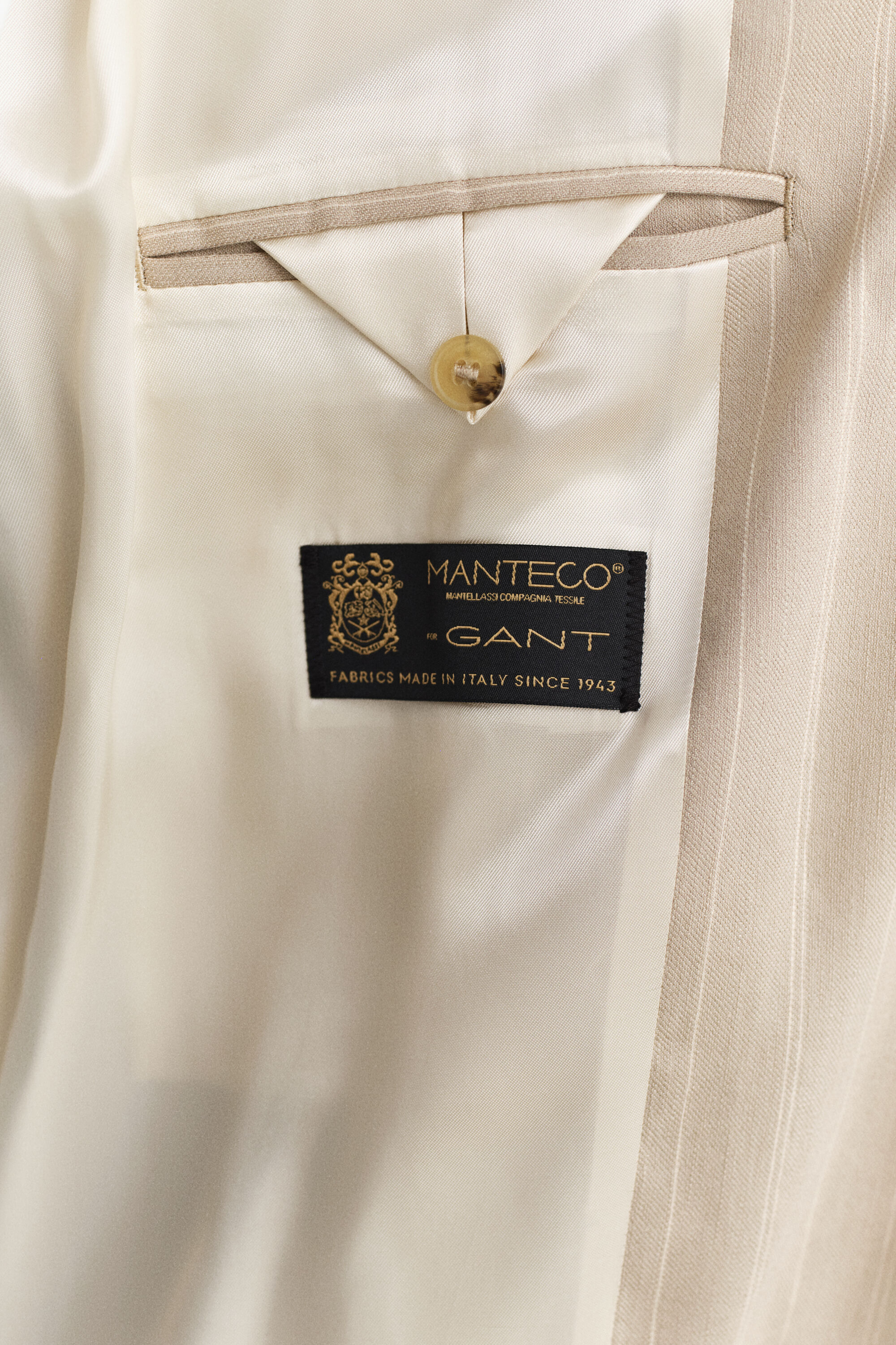 Krijtstreep jas van linnenmix