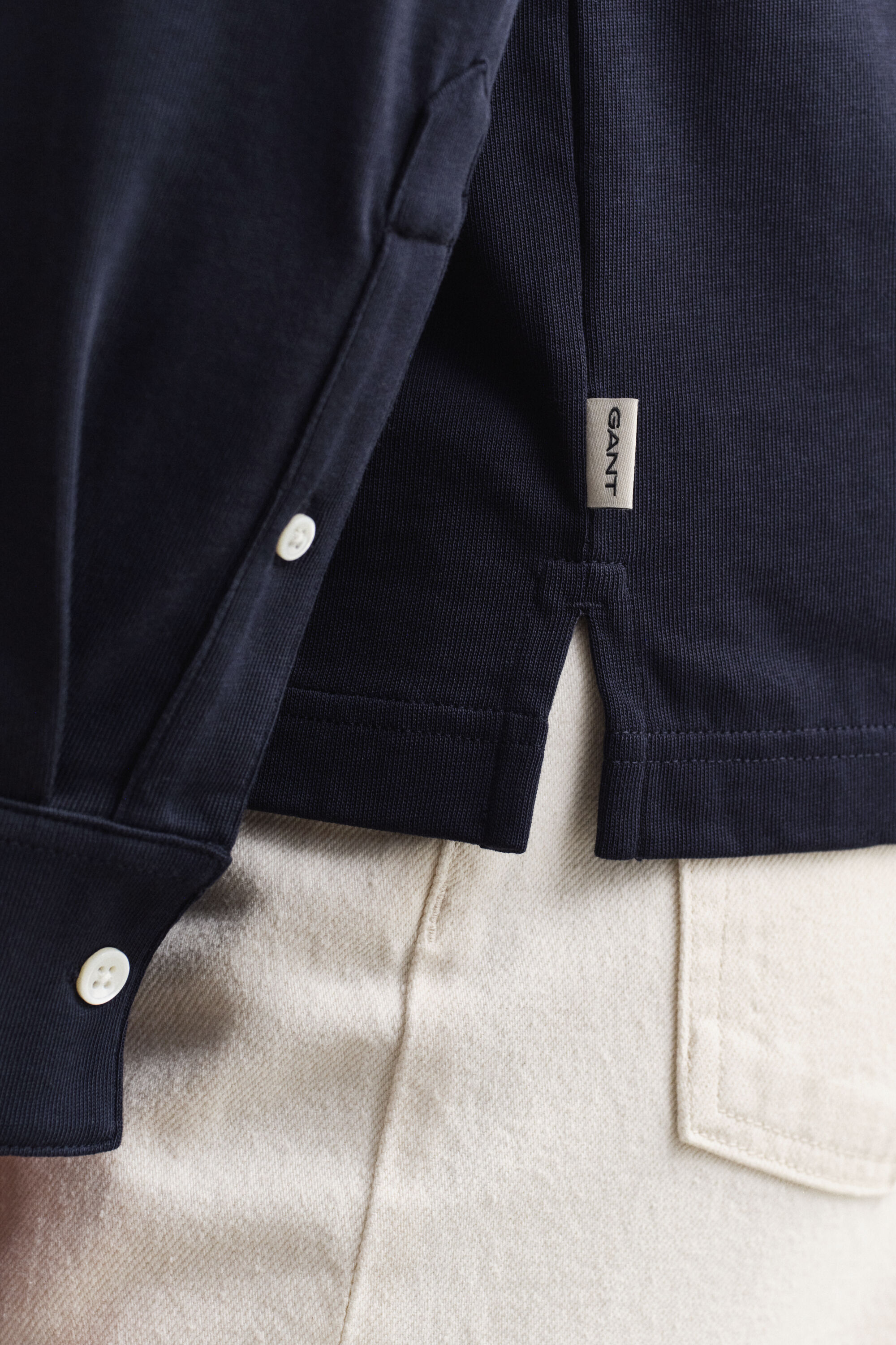 Poloshirt met lange mouwen van Pima-katoen