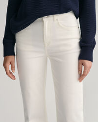 Cropped Color jeans met wijde pijpen