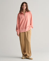 Sunfaded sweatshirt met korte rits