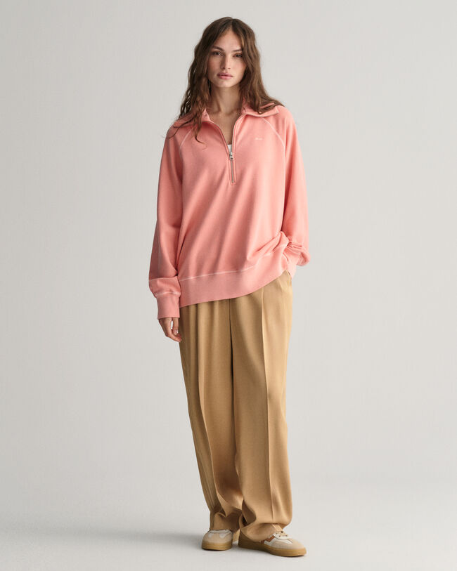 Sunfaded sweatshirt met korte rits