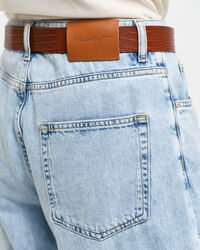 Geplooide jeans met wijde pijpen