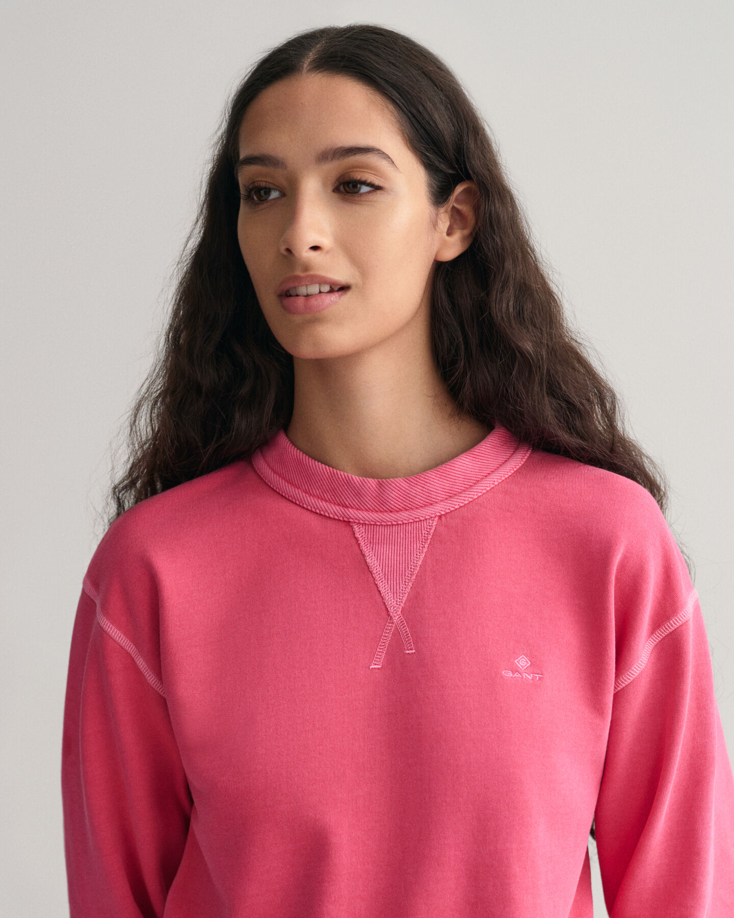 Sunfaded sweatshirt met ronde hals