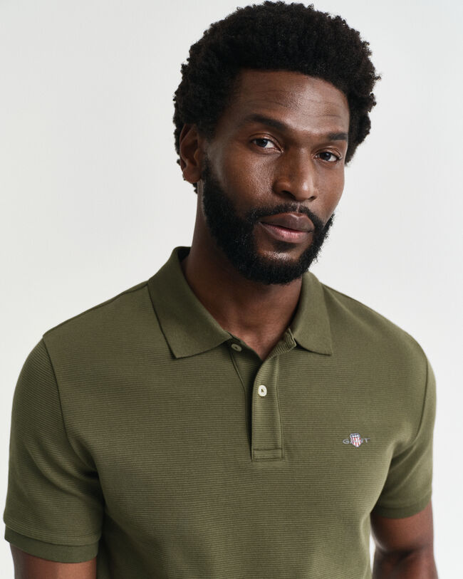 Textured poloshirt