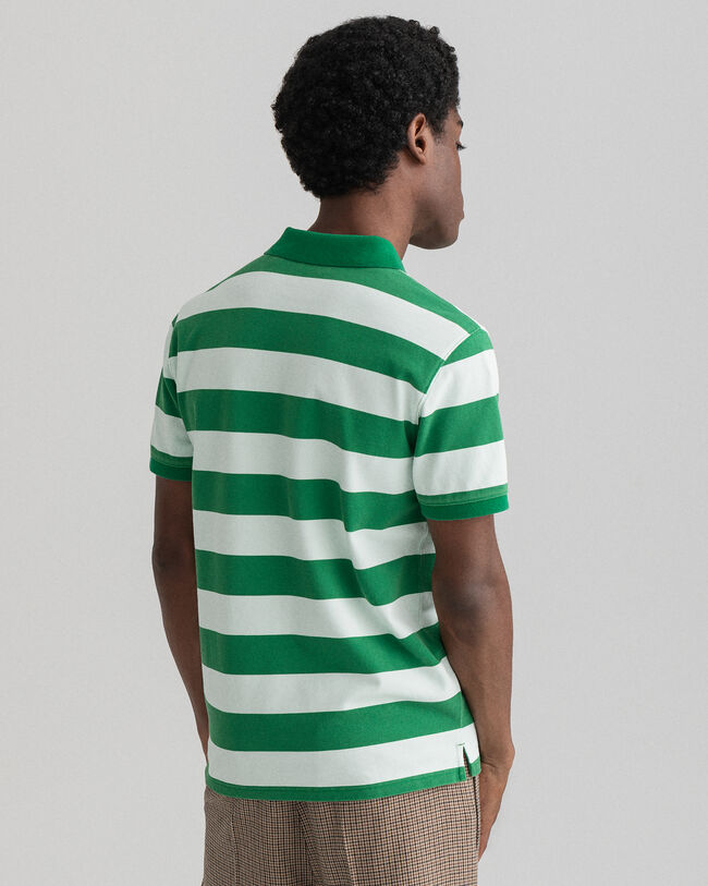 Barstripe piqué poloshirt met print