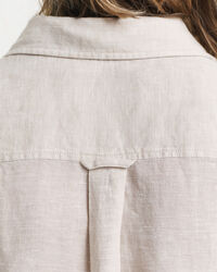 Linnen overhemdjurk met korte mouwen