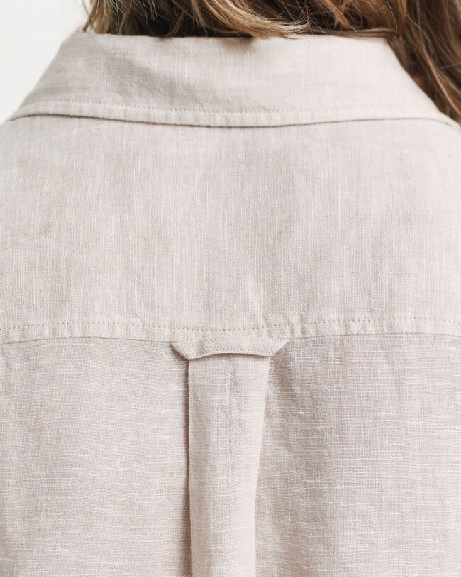 Linnen overhemdjurk met korte mouwen