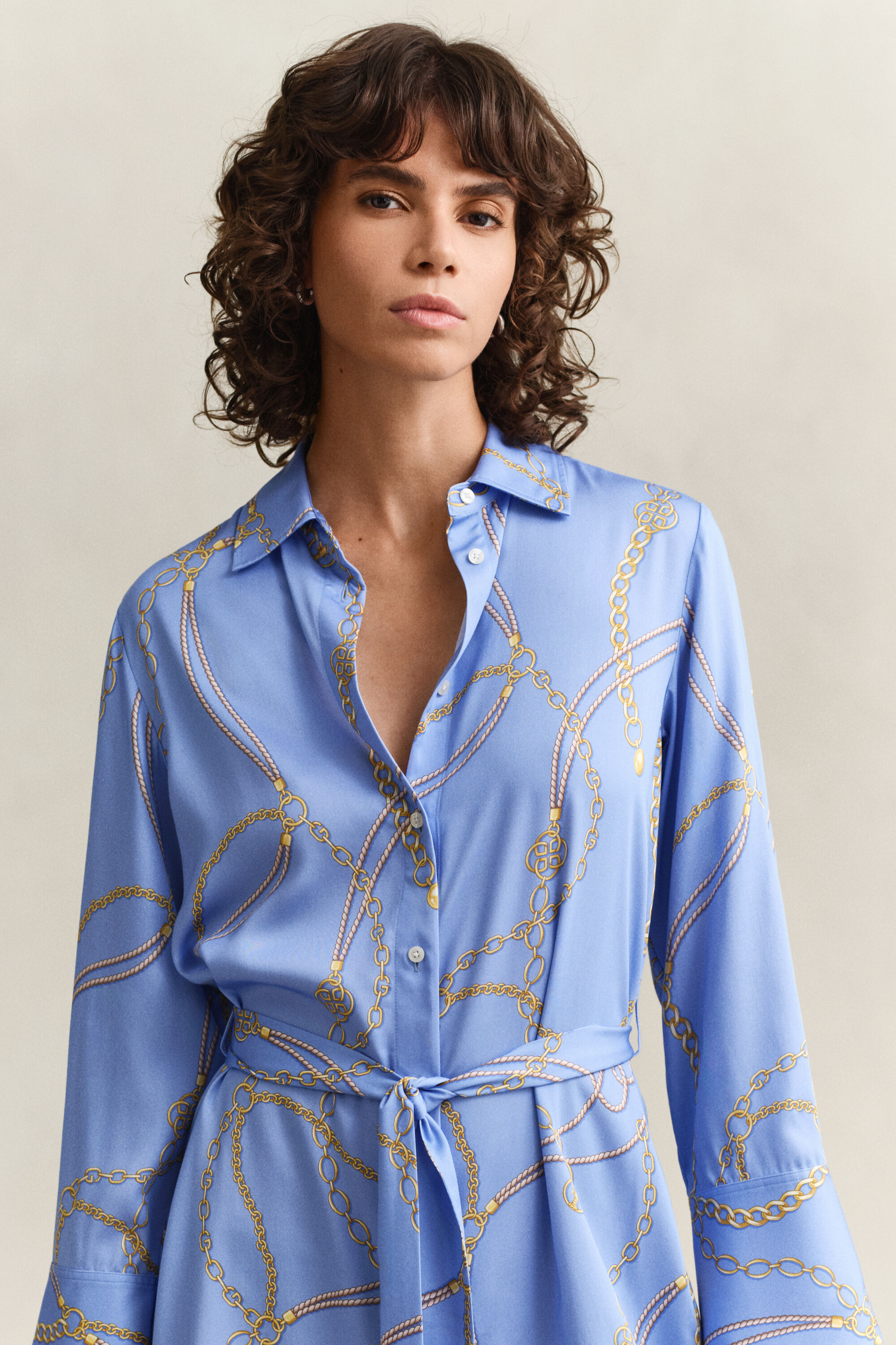 Overoverhemdjurk met ceintuur