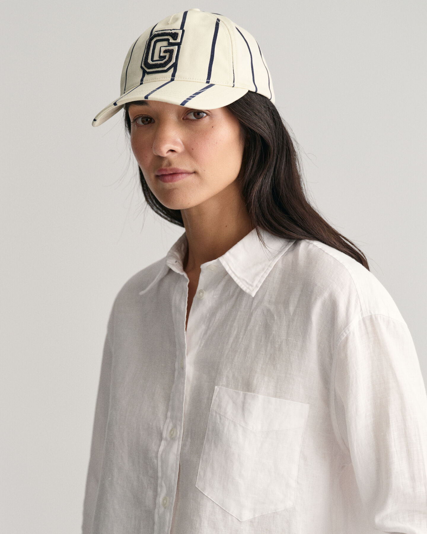 Relaxed Fit cropped blouse van linnen