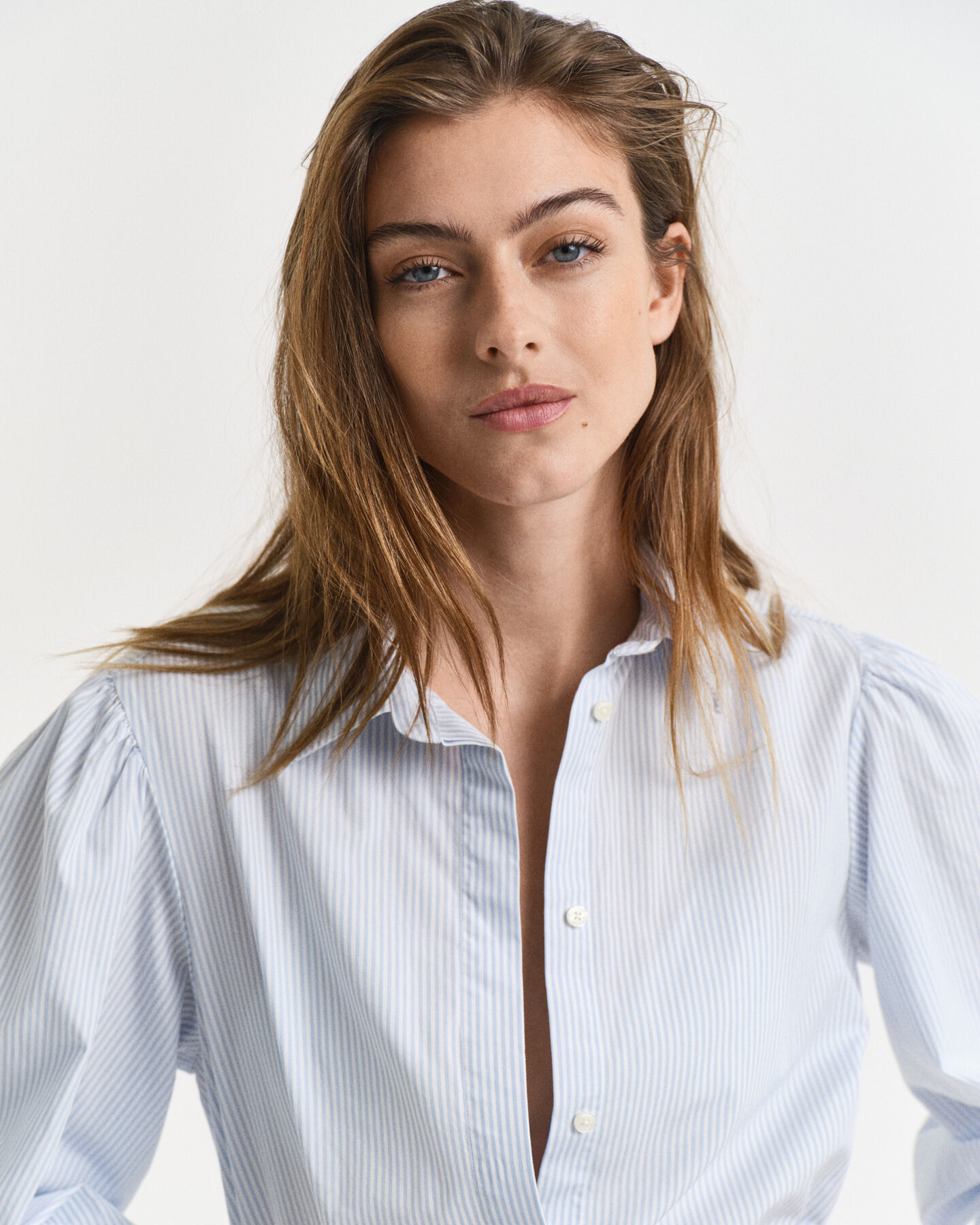 Gestreepte klassieke poplin jurk