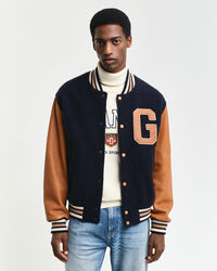 Varsity Jacket van wol en leer