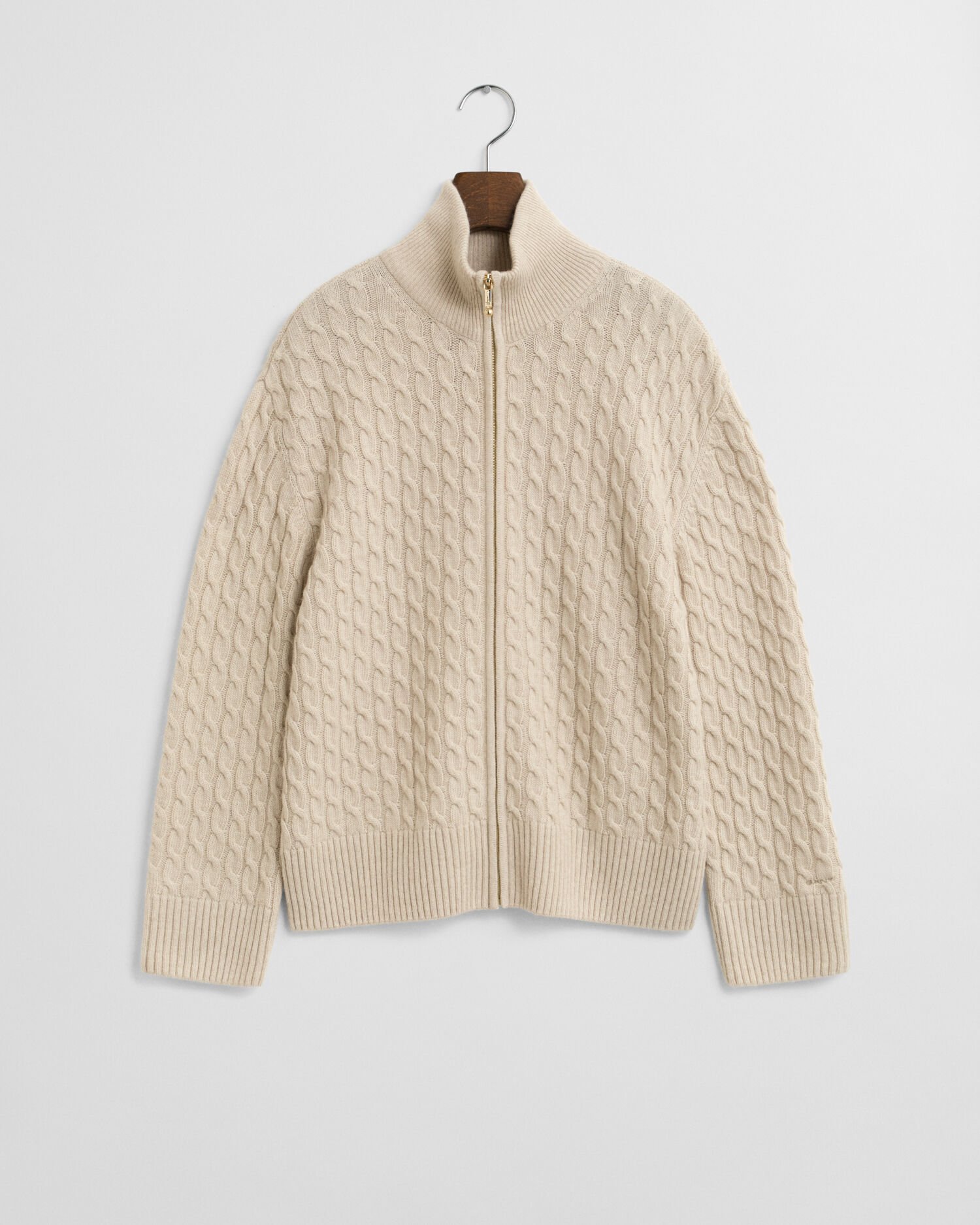 Kabelgebreid vest met rits