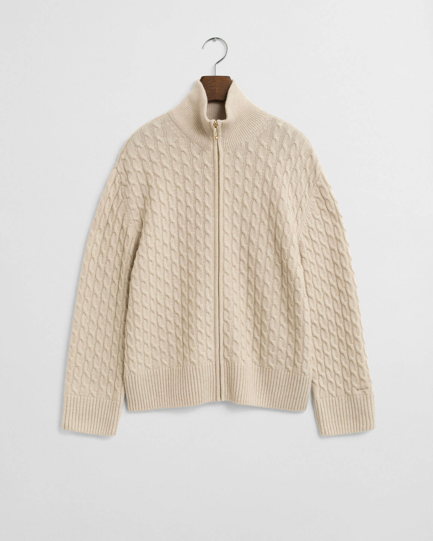 Kabelgebreid vest met rits