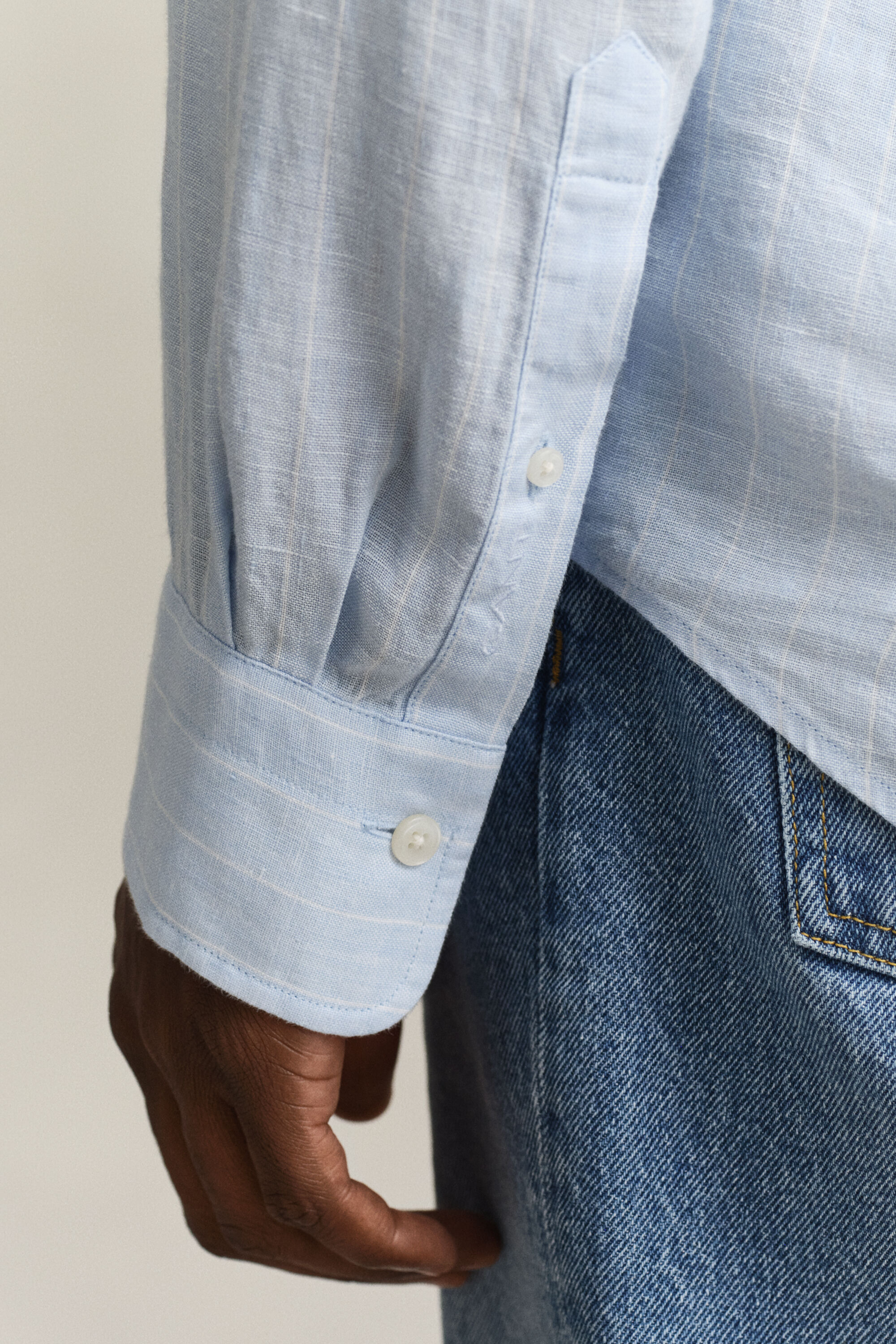 Gestreept linnen overoverhemd