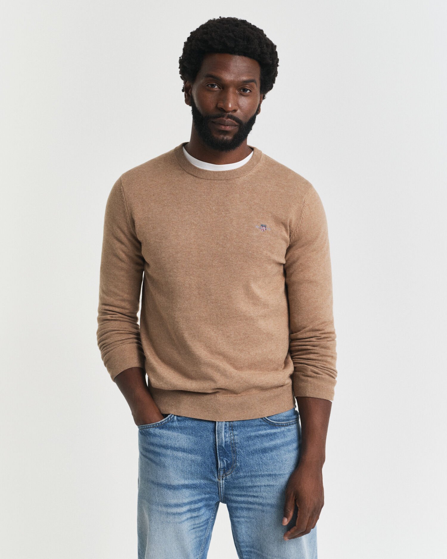 Katoenen trui met ronde hals