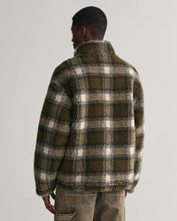 Geruit fleecejack met rits