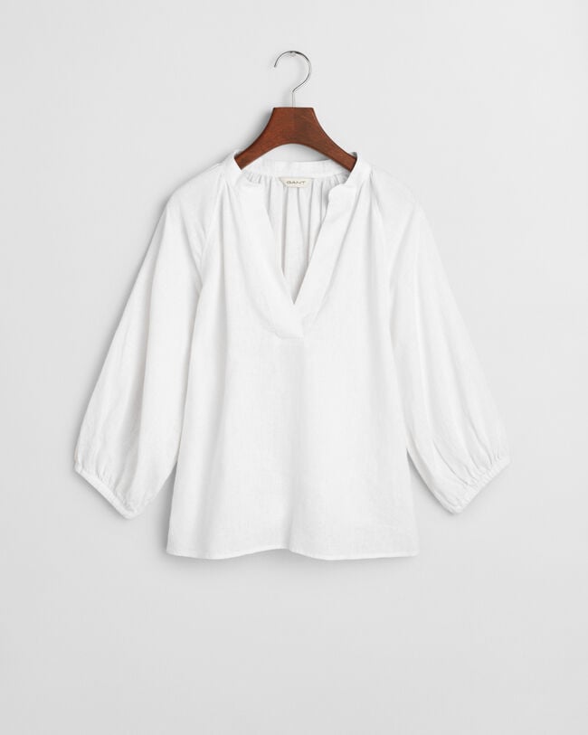 Linnen blouse met korte mouwen