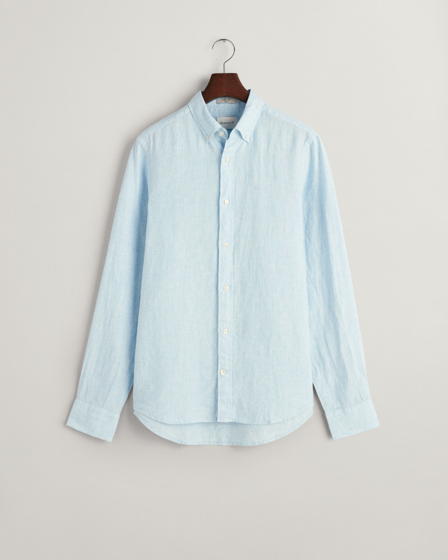 Slim Fit linnen overhemd met pied-de-poule