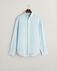 Slim Fit linnen overhemd met pied-de-poule